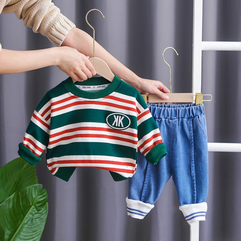 Setelan anak bayi usia 6 bulan - 5 tahun MOTIF GARIS HIMEPU keren bahan premium impor -babylovanta