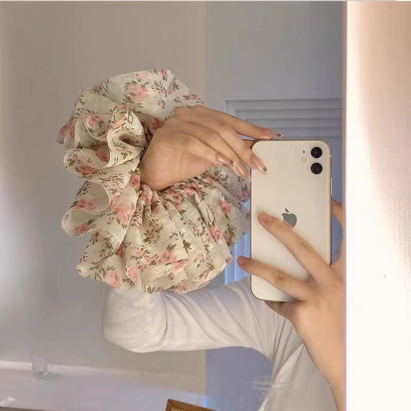 Caliloops Ikat Rambut Karet Scrunchie Jumbo Dewasa Renda Korea Zaki