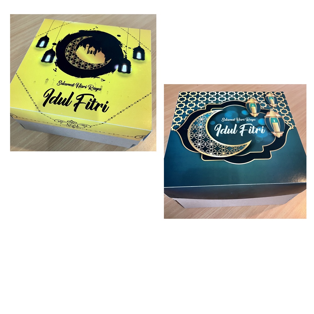 

( 2 Pcs ) Kardus Kue Bolu Lebaran Box Bingkisan Cake Pudding Kue Lapis Legit Idul Fitri Ukuran 25x25 cm