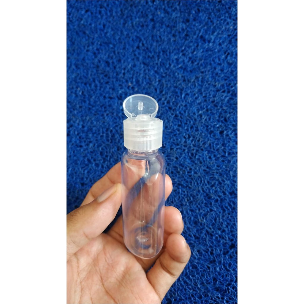 Botol PET 30 ml 30ml. FLIPTOP FLIP TOP Oval Carex antis Bening Clear Transparan (VC)