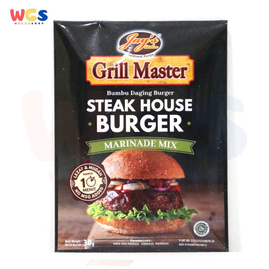 Jay's Kitchen Jays Grill Master Steak House Burger 30g - Bumbu Daging Burger