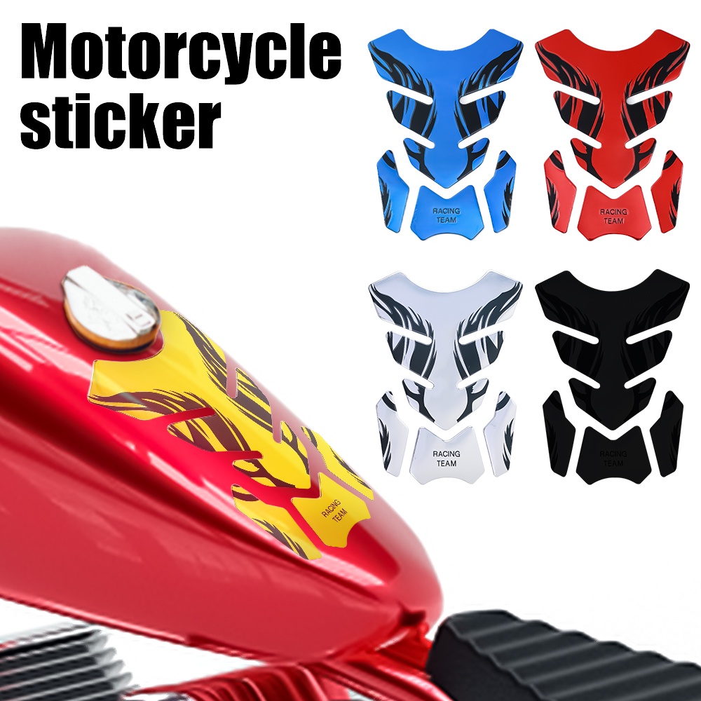 Universal Api Pola Tulang Ikan Anti Gores Karet PVC Scratch Cover Sticker Mobil Styling Stiker 3D Anti-Tabrakan Motor Tangki Minyak Stiker Motor Fuel Tank Pad Decal Sticker