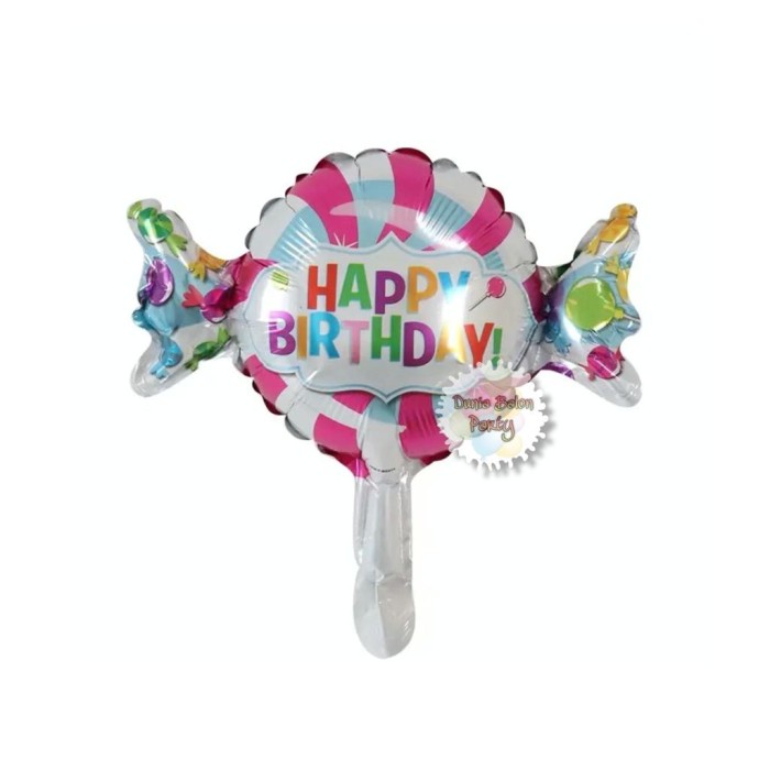 Balon Foil Happy Birthday Permen / Balon Permen Mini / Mini Candy