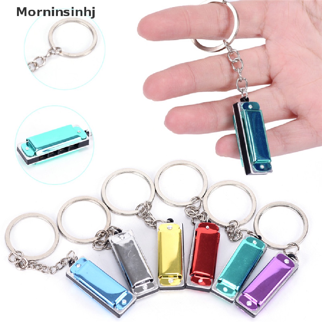 Mornin Warna Random Mini Harmonika Gantungan Kunci Mulut Organ Keyring Pendent Rad Silver Tone id