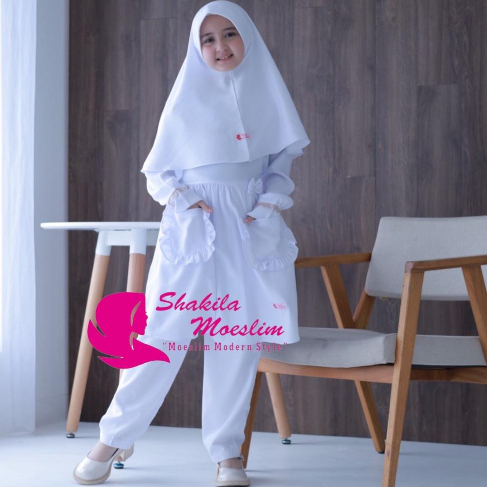 STOK TERBATAS Gamis Putih Anak Perempuan Umur 11 12 Tahun Tanggung Remaja Baju Gamis Muslim Anak Gam