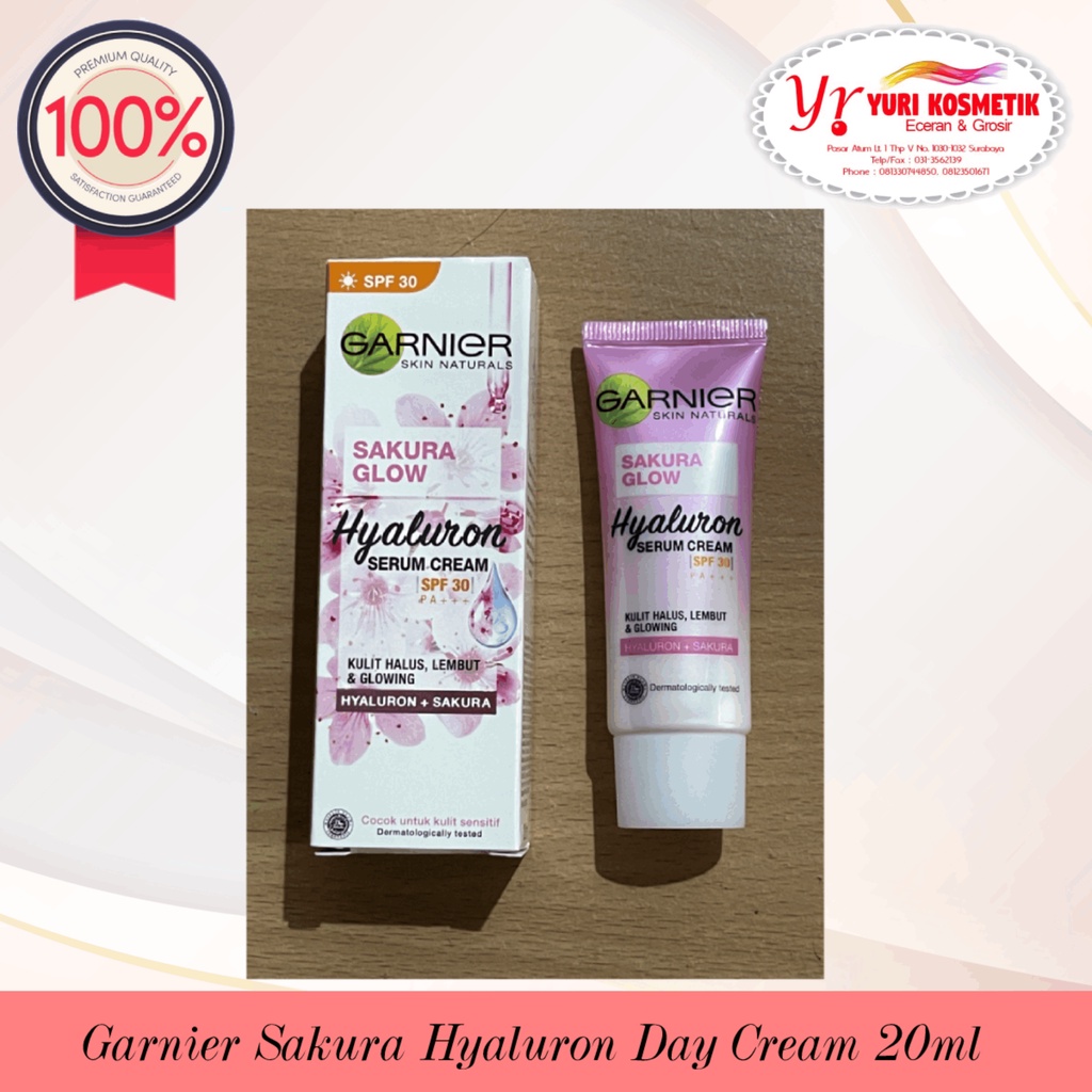 ☘️Yuri Kosmetik☘️ Garnier Sakura Glow Hyaluron Day Cream SPF30 20ml