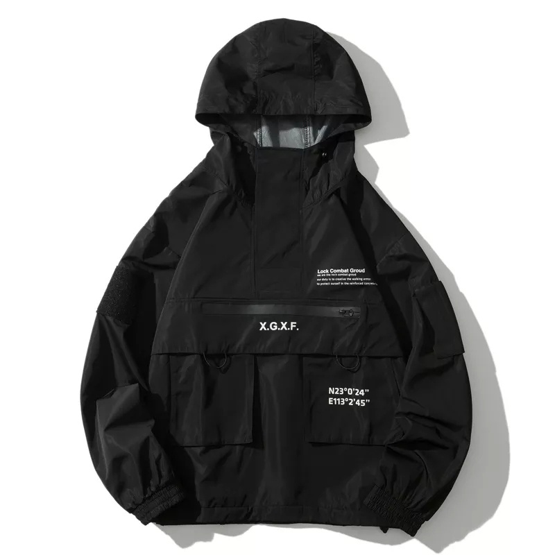 JAKET PRIA CAGOULE VARIASI JAKET OUTDOOR JAKET PARASUT NINJA HARAJUKU