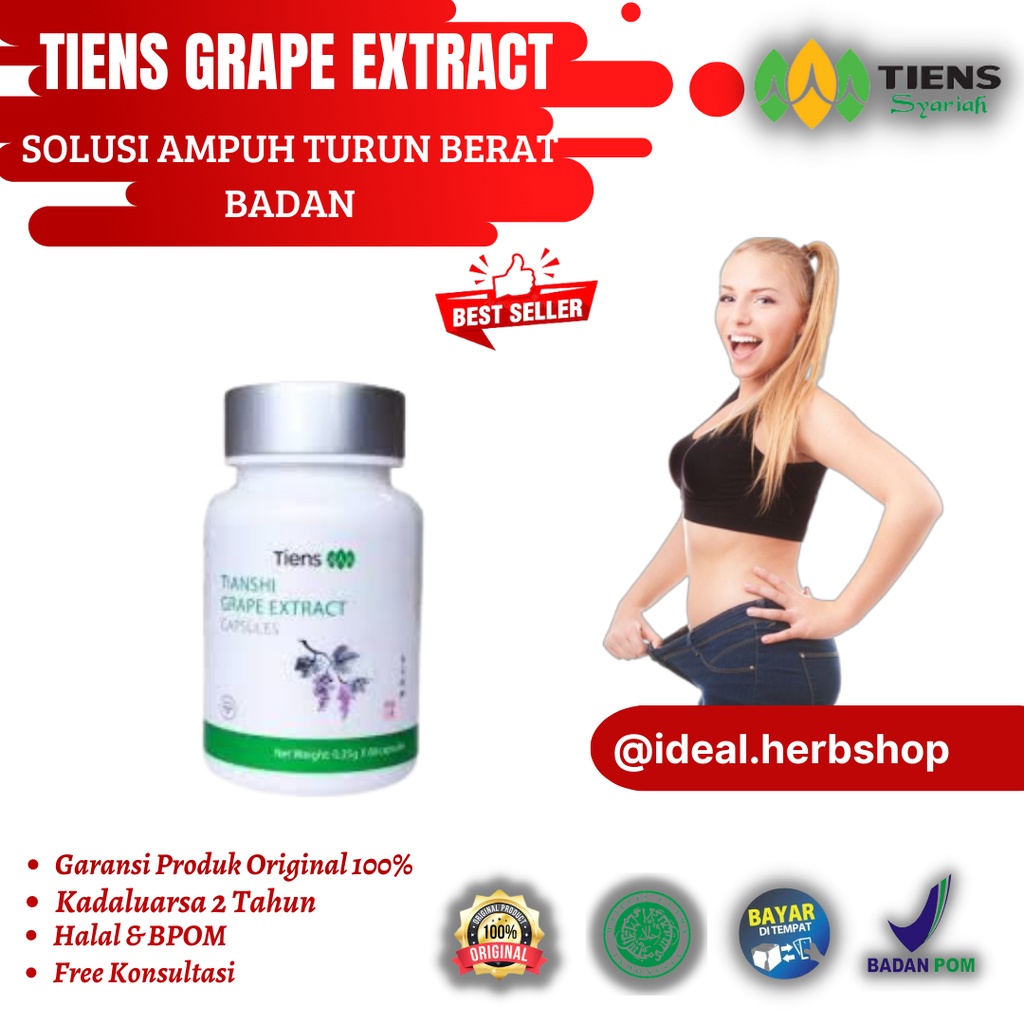 [ Terlaris ] Pelangsing Badan Tiens 100% Original Grape Extract Tiens Penurun Berat Badan Tiens