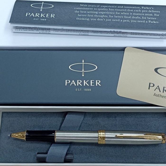 

Pulpen Parker Sonnet SS Gold / Silver Original Trim Roller Ball (RB) - SS - GT