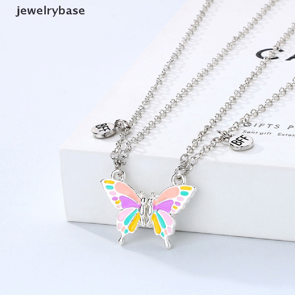 [jewelrybase] 2 Pcs Best Friend Butterfly Necklaces BFF Friendship Necklace for 2girl Lover Couple Necklace Hadiah Ulang Tahun Jarak Jauh Butik