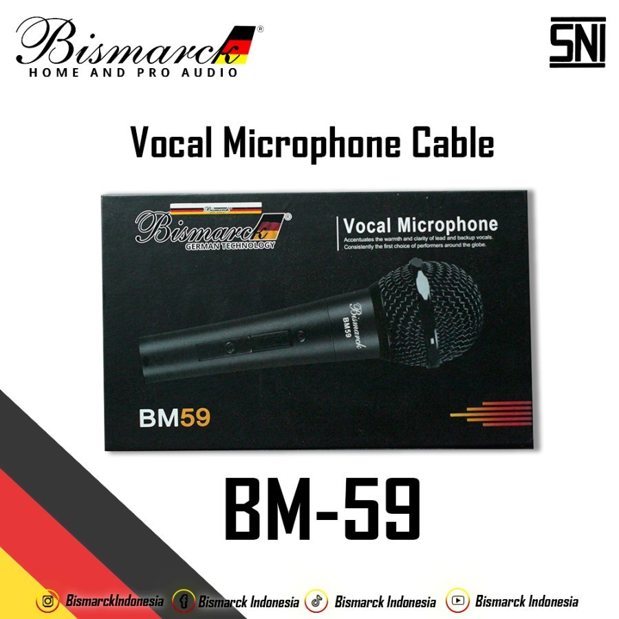 MICROPHONE MIC MIK KABEL BISMARCK BISMAK BISMARK ORI BM 55 BM58 59