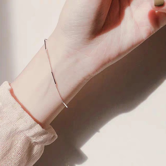 Gelang Kaki Bahan Titanium Steel Warna Rose Gold Gaya Korea Untuk Wanita