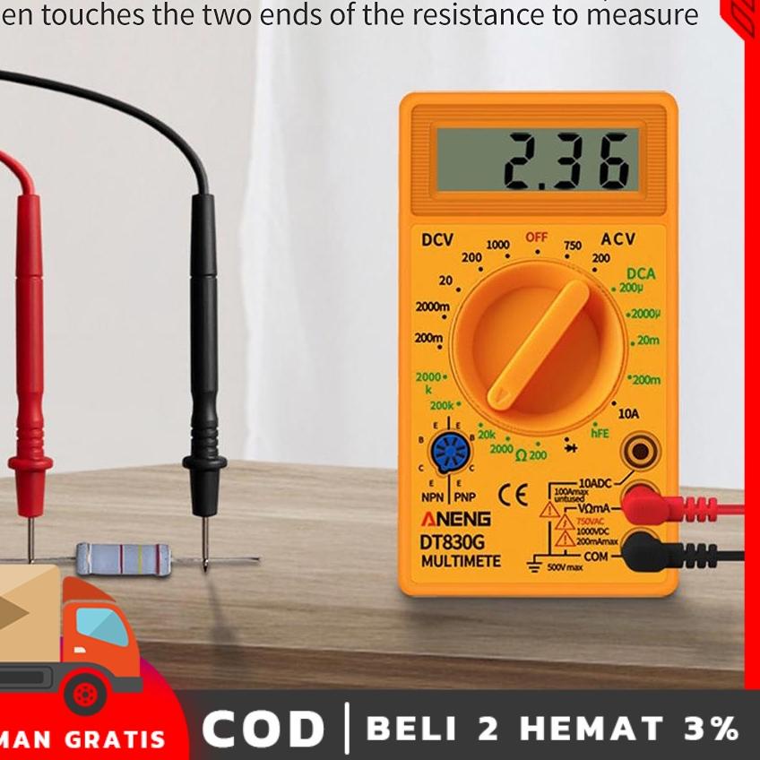 ♗ DT830B DT830G MULTIMETER MULTI TESTER AVO METER PROBE DIGITAL DISPLAY SIAP PAKAI bisa COD ➹