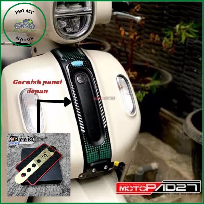 Garnis Garnish Panel Depan dan Side Body Kanan Kiri aksesoris Yamaha Fazzio 125