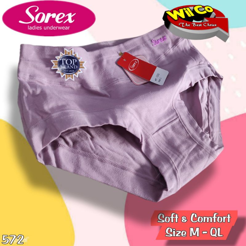 K572S - (HARGA PER 6 PCS) CELANA DALAM WANITA PAKAIAN WANITA PAKAIAN DALAM SOREX SIZE M - XXL MULTYCOLLOR