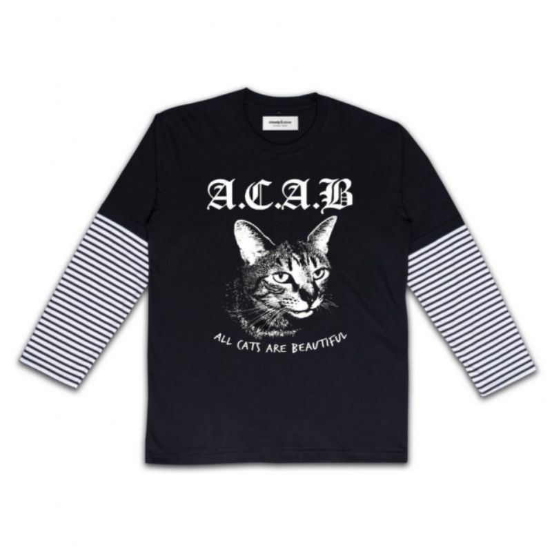 kaos lengan panjang I long sleeve double layer stripes