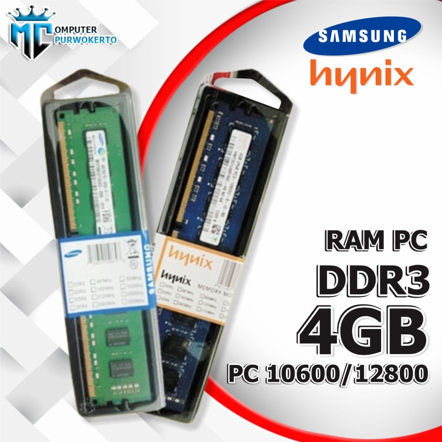 RAM Pc 4GB DDR3 Hynix PC10600 1333Mhz Dan PC 12800 1600Mhz