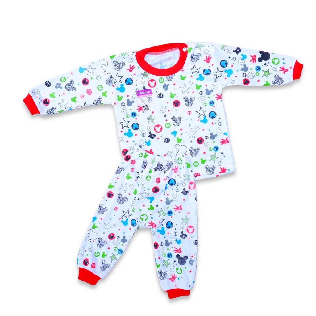 ISI 3PC SETELAN BAJU BAYI SNI CELANA PANJANG PAMPERS 3-18 BULAN SERUNI BABY