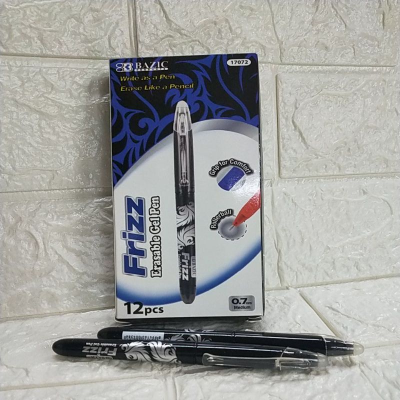 

Pulpen Bazic Frizz Erasable Gel (selusin 12 pcs)