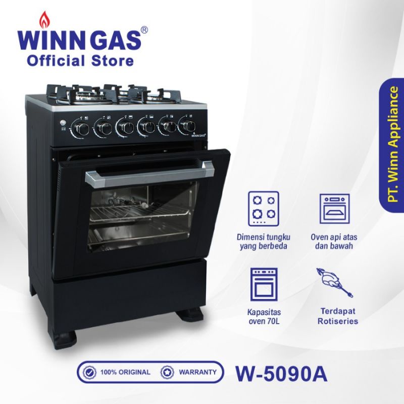 BATAM - WINN GAS W5090A W 5090 A kompor free standing 4 tungku + oven 70 liter