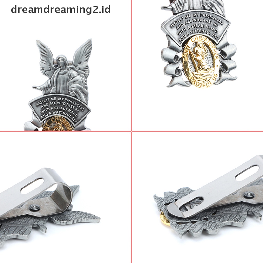 (dream) Medali St Christopher Mobil Saint Christopher Visor Clip Pelindung Angel Visor.