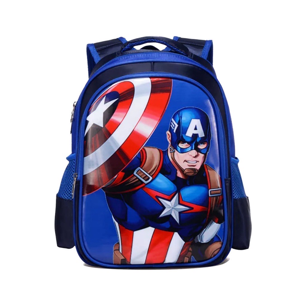 TERBARU RANSEL ANAK CAPTAIN AMERICA UKURAN 38X13X26 CM - TAS SEKOLAH TK-SD RANSEL ANAK LAKI-LAKI KARAKTER TAS MARVEL SUPERHERO IMPORT 3D EMBOSS BAHAN DINIR 300