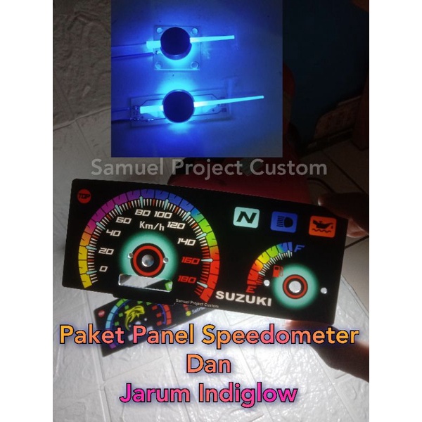 papan speedometer custom dan jarum indiglow satria 2tak ru lumba