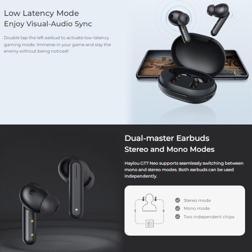 Haylou GT7 Neo TWS True Wireless Earbuds Headset Bluetooth 5.2 Stereo