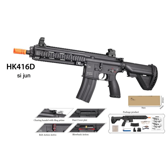 Mainan Water Gel Hk416D Sijun Blowback Wgb