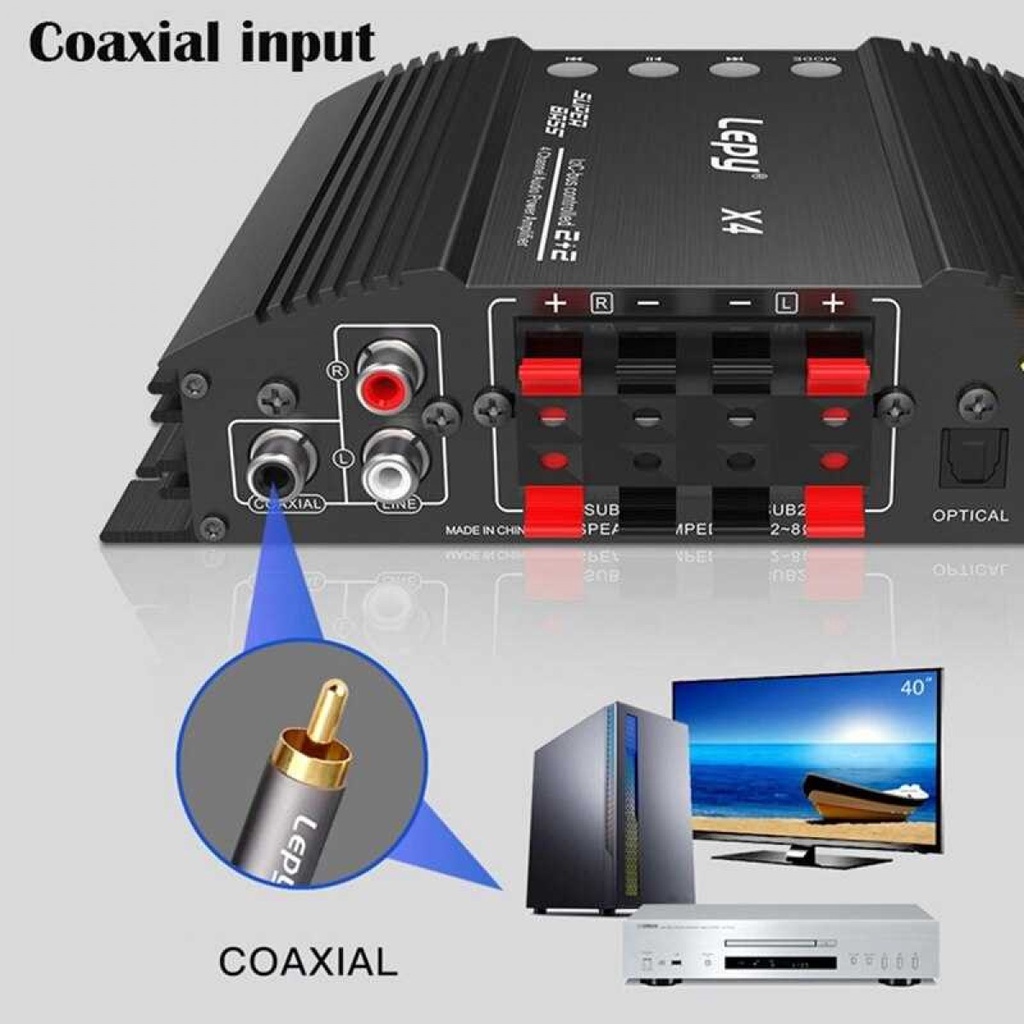 Audio Amplifier Bluetooth USB TF Card  HiFi Sound Booster with Remote
