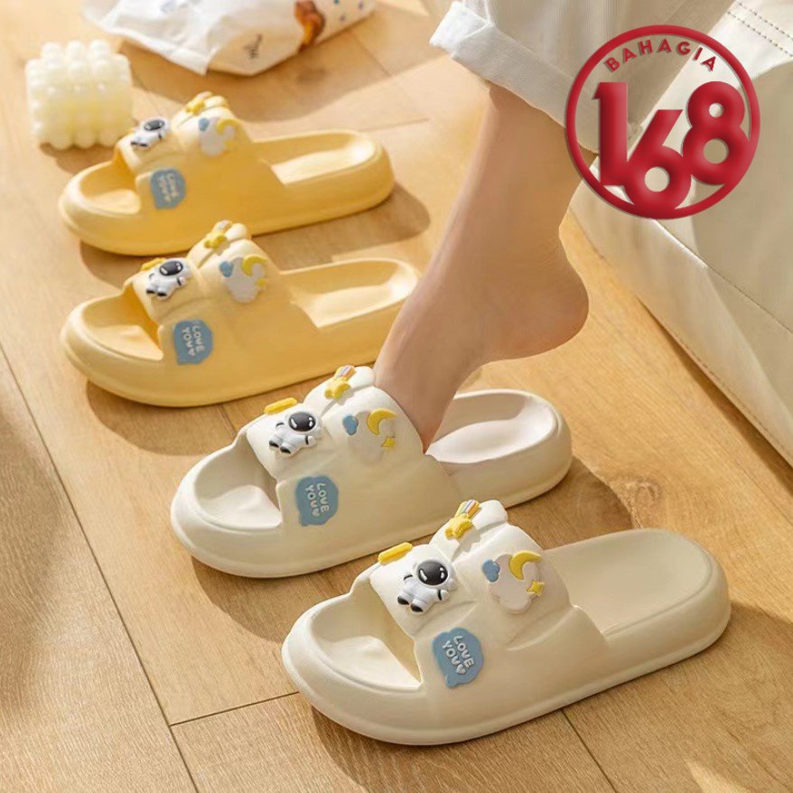 Sandal Karet Jelly Korea Wanita Sendal Slop Rumah Kekinian Anti Slip Import model Astronaut