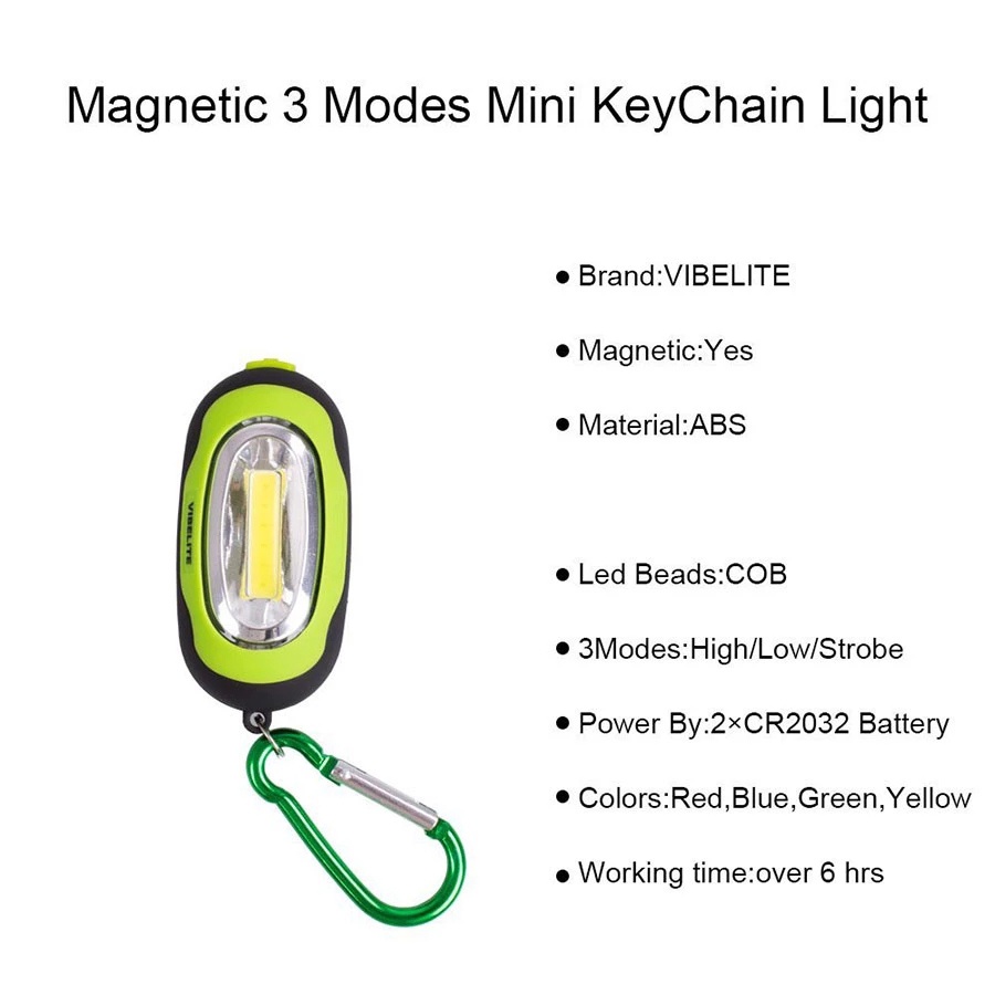 Mini Handy COB Keychain Torch 3mode Pencahayaan Senter Obor Tahan Air Senter LED Outdoor Portable