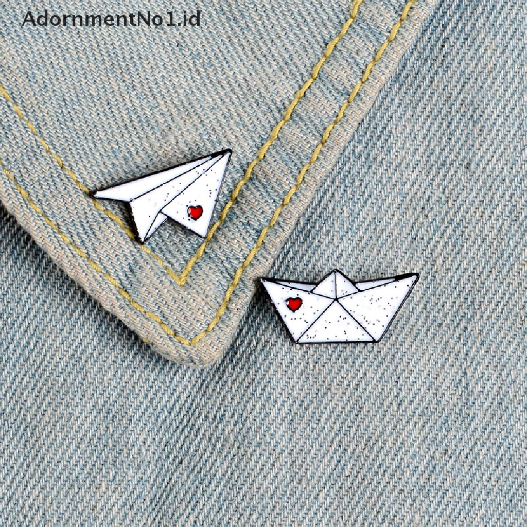 [AdornmentNo1] Pesawat Kertas Perahu Enamel Pin Cinta Bros Lapel Pin Baju Tas Pesawat Feri Lencana Mini Perhiasan Hadiah [ID]