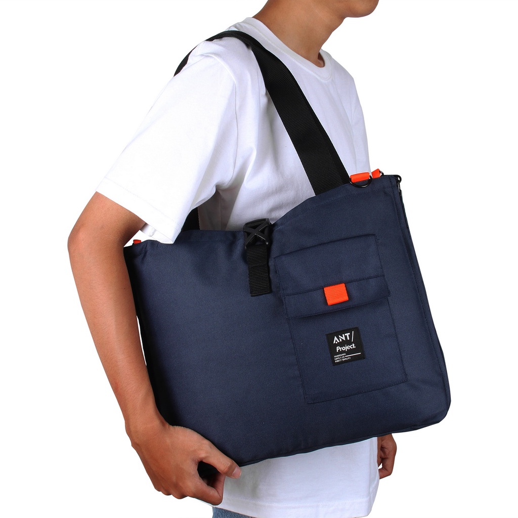 ANT PROJECT - Tas Laptop Sleeve SINERGY Navy Xtra Slot - Tas Laptop Jing Jing