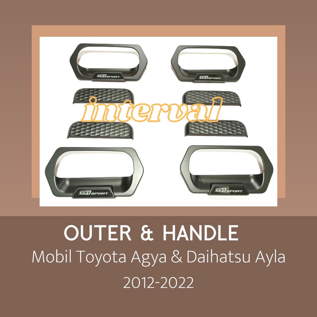 Paket Outer Handle Pintu GR Sport Mobil Toyota Agya Ayla 2012-2022 Hitam