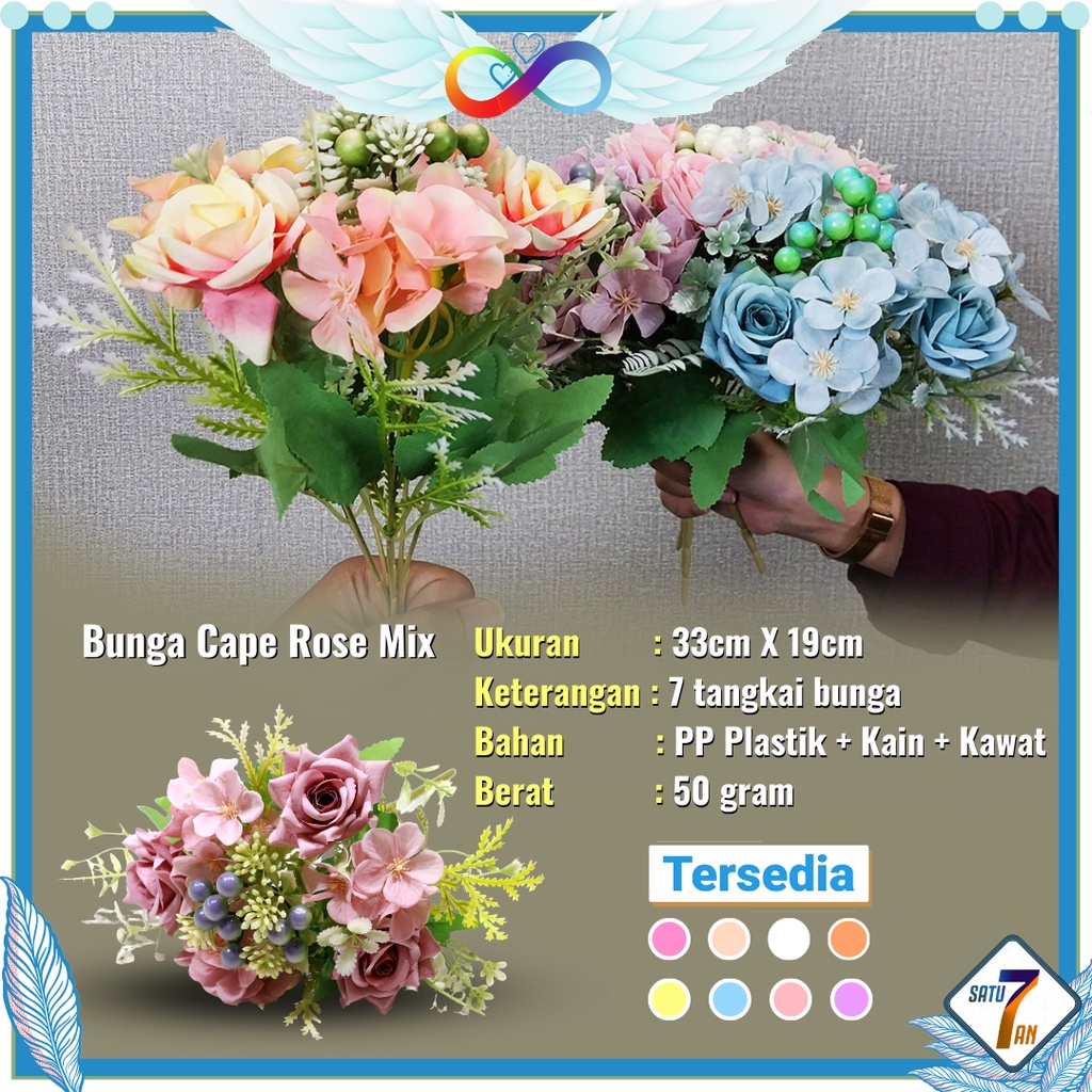 Bunga Cape Rose Hias Bunga Tangkai Buket Plastik Ornamen Pajangan Dekorasi Rumah Artificial Flower Satu7an PBP146