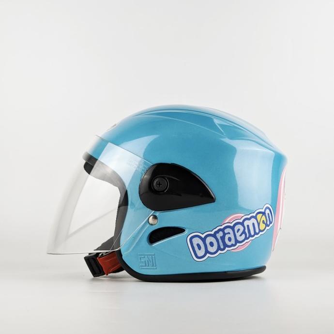 Helm Motor Anak Kecil Kids Helmet Usia 3 4 5 6 Tahun SNI Doraemon Biru