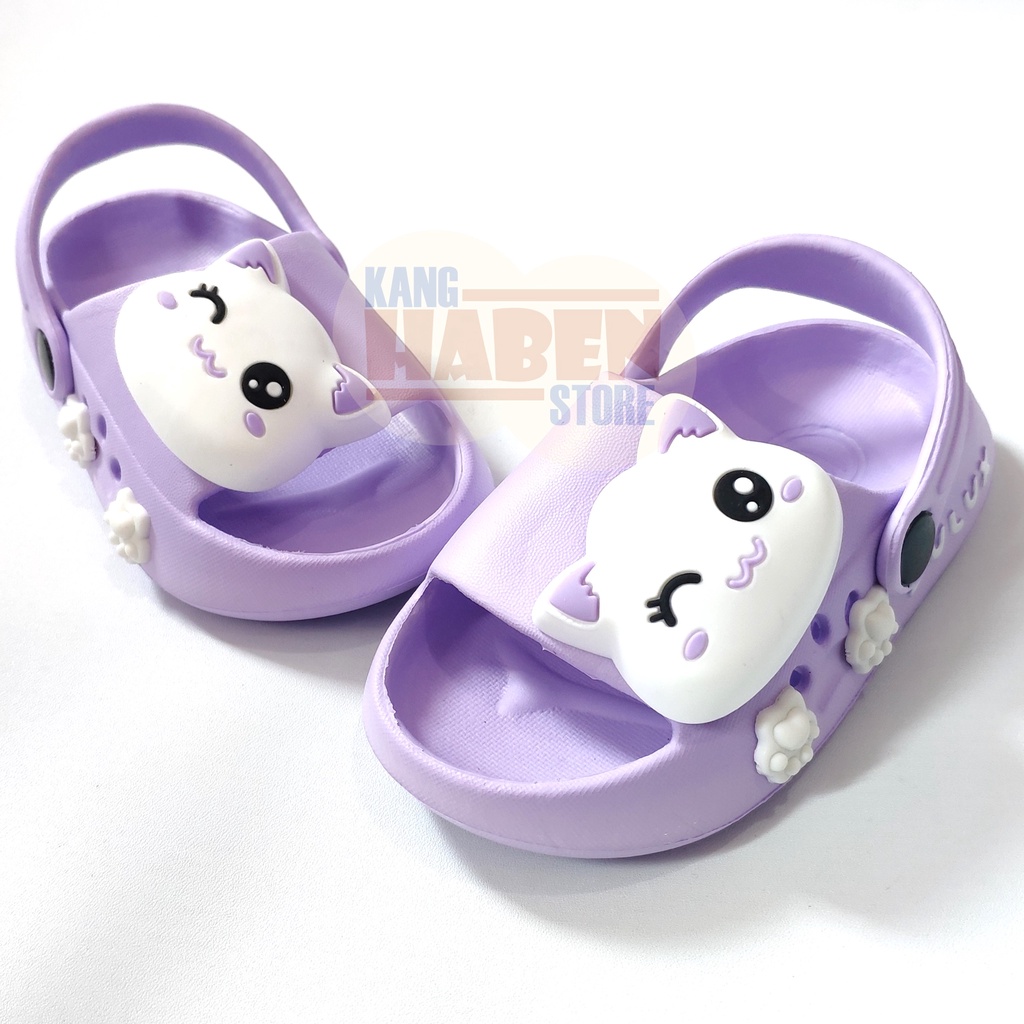 Habenkids Sandal Anak Cewek Cowok Karakter Kucing 3D Lucu 508CAT