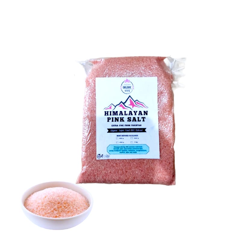 

Garam Himalaya Pink Organik 500 gram Kemasan Vacum Anti Pecah