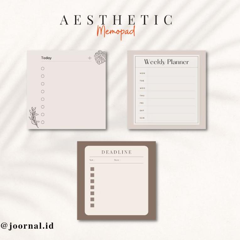 

J94 Memo murah aesthetic daily weekly monthly planner simple minimalist PROMO SPESIAL ず