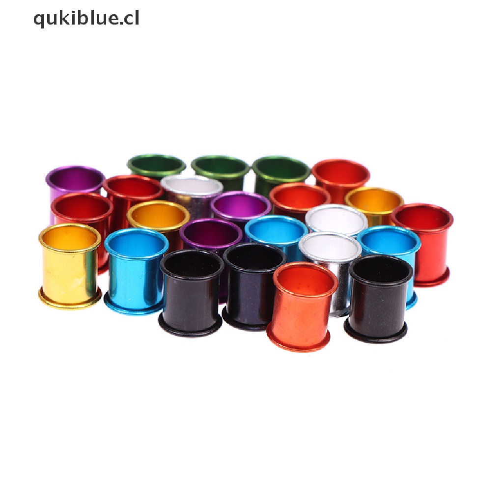 Qukiblue 100pcs ring Kaki Pigeon diameter Dalam 8mm Panjang 10mm Aluminium Foot tag ring cl