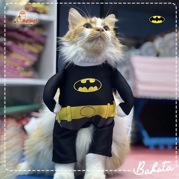 Bakuta Kostum Superhero - Pakaian Kucing Cat Cosplay Batman vs Superman Pet Costume