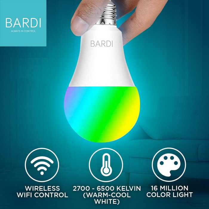 [4 PCS] BARDI Smart LED Light Bulb RGB+ WW 9W Wifi Wireless IoT Home