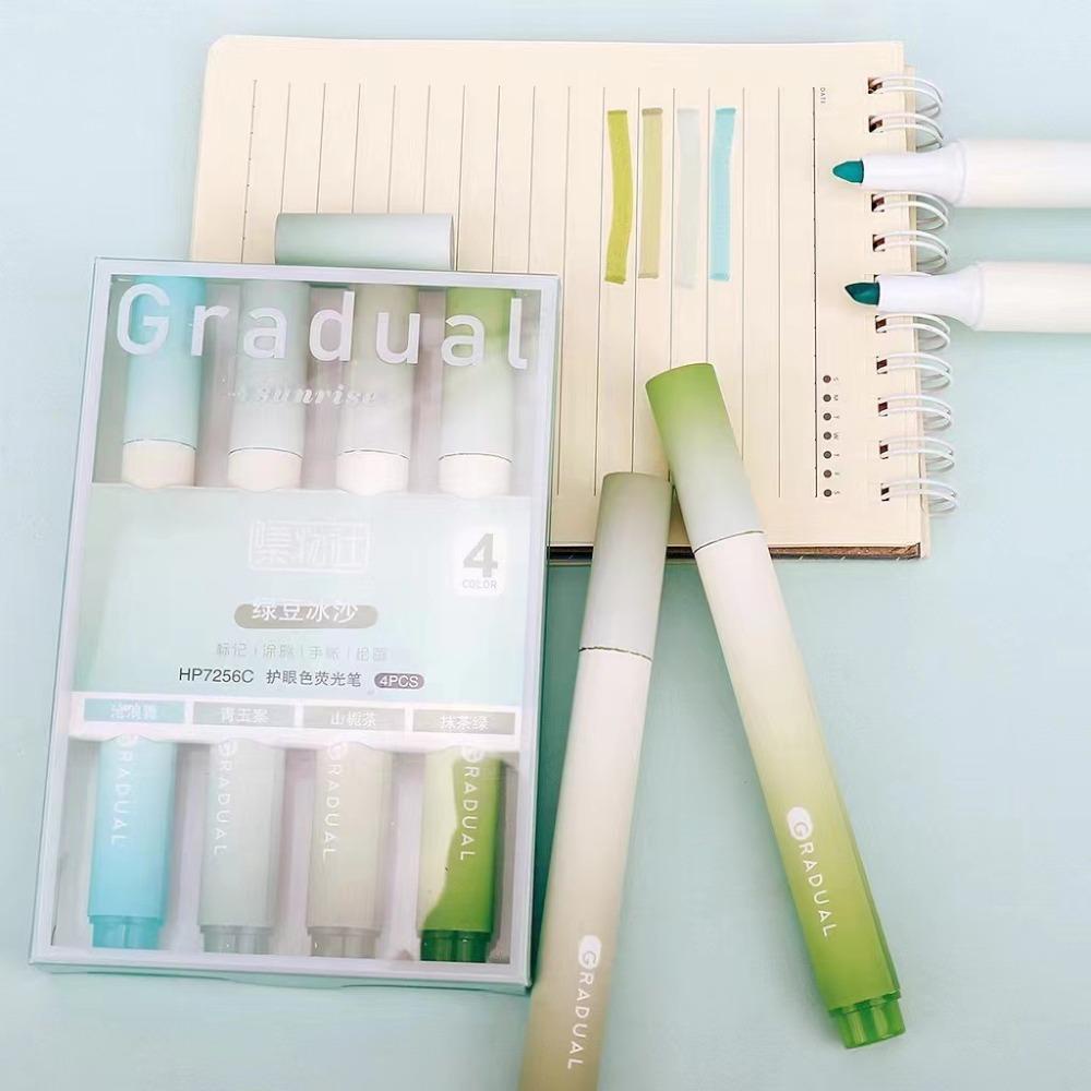 Mxbeauty Gradual Stabilo Pulpen set Tahan Lama 4 Pcs/set Warna Gradasi Siswa Stationary DIY Diary Album Jepang Fluorescent Pen