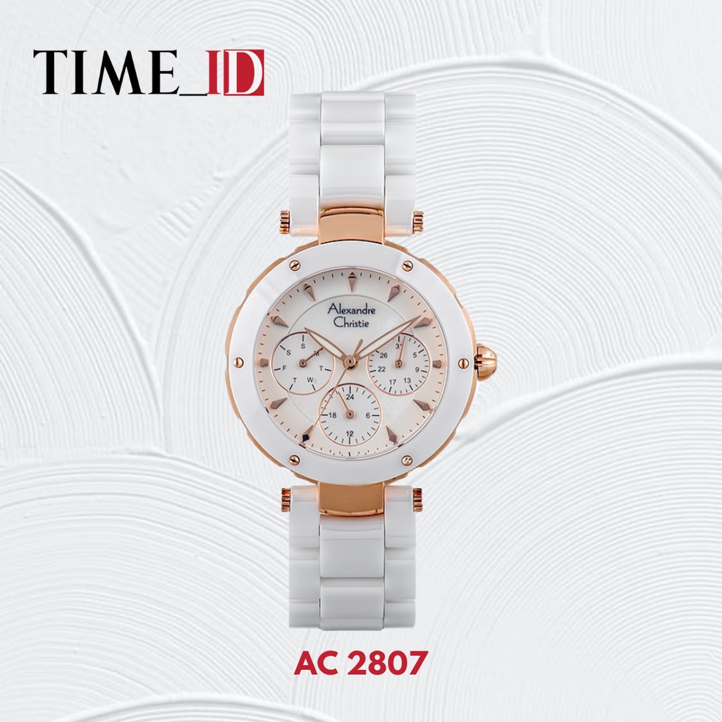 Jam Tangan Alexandre Christie AC 2807 Ceramic White Wanita