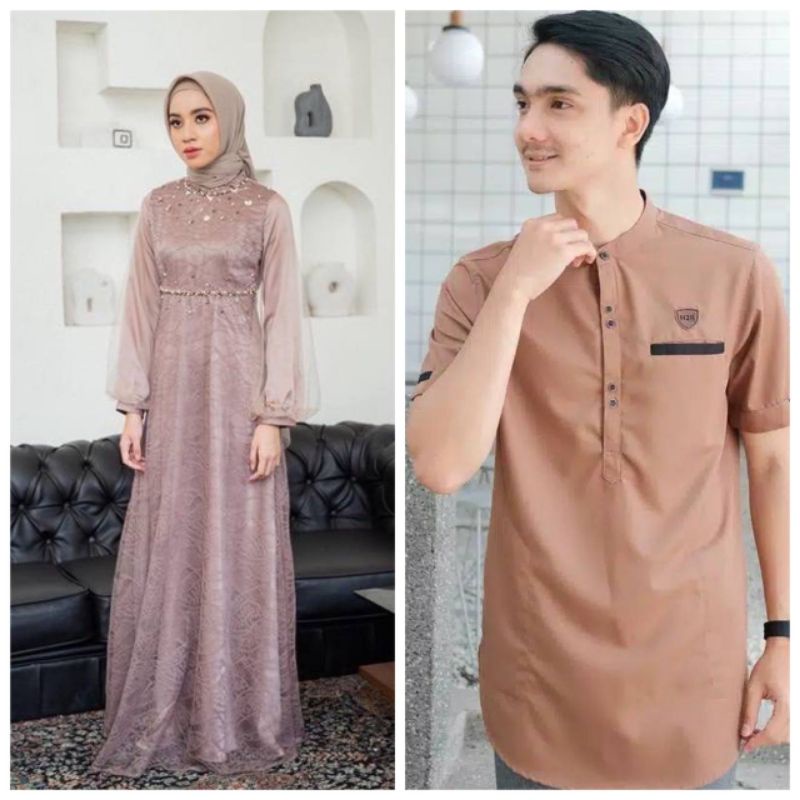 COUPLE GAMIS KOKO LEBARAN 2023 KOKO KURTA AYAH IBU WANITA BRUKAT TERBARU MODERN RAMADHAN LUNA DRESS GAMIS TERLARIS BRUKAT / GAMSI LEBARAN / GAMIS JUMBO / GAMIS RAMADAN / GAMIS TERBARU 2023 / GAMIS FASHION GAMIS PESTA