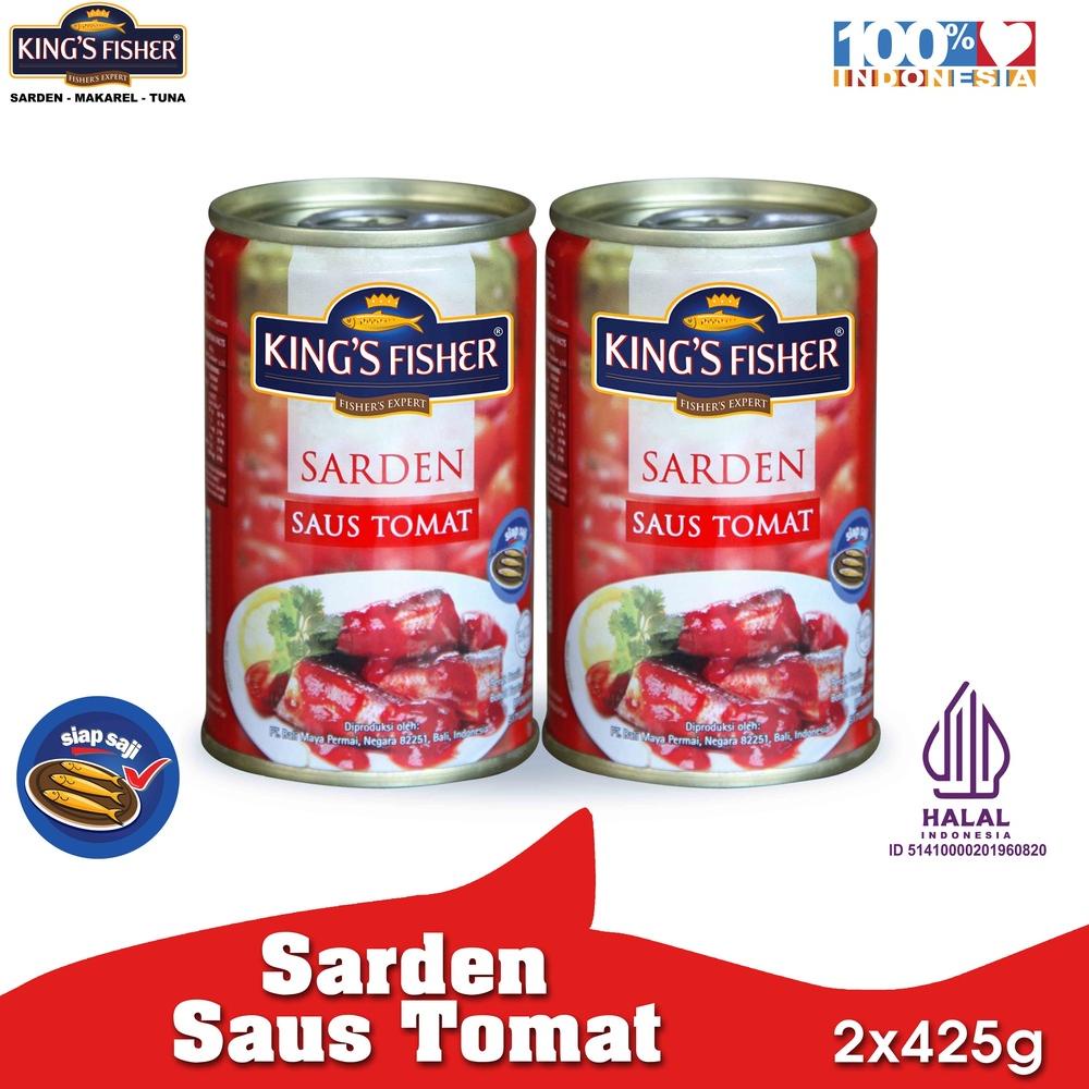 

Rjd44 King's Fisher Paket 2 pcs Sarden saus tomat Makanan Kaleng 425 gr .,..,.,,,,.,