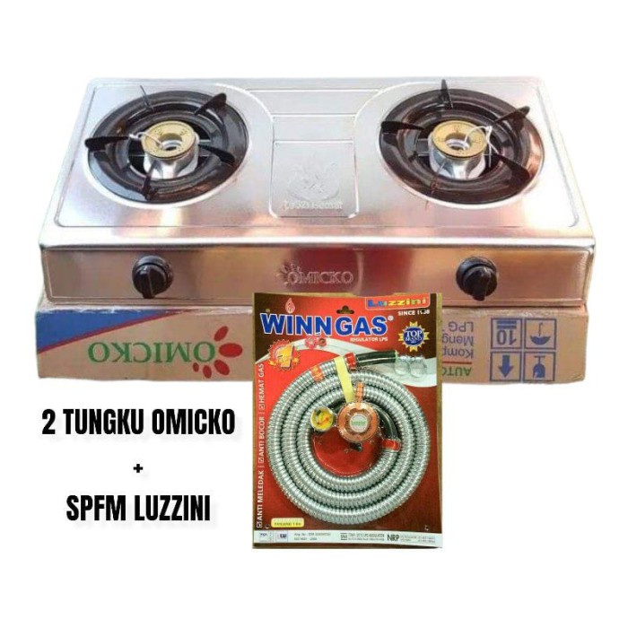 Terlaris Sanex Kompor Gas 2 Tungku Stainless Steel