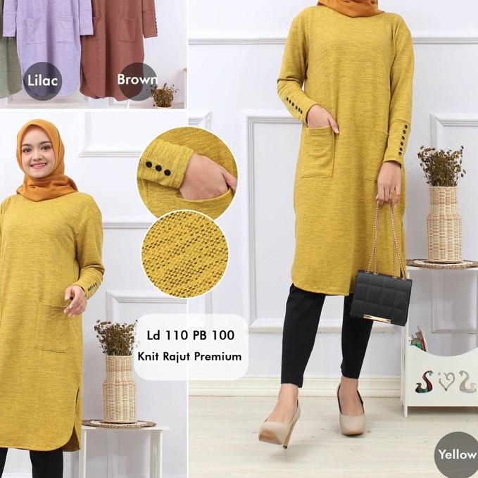 ✫ Soula Tunik / Solia Tunik - Tunik Kaos Rajut Premium / LD100 Melar / Soula 5 / soula 4 / R.3 -  ►