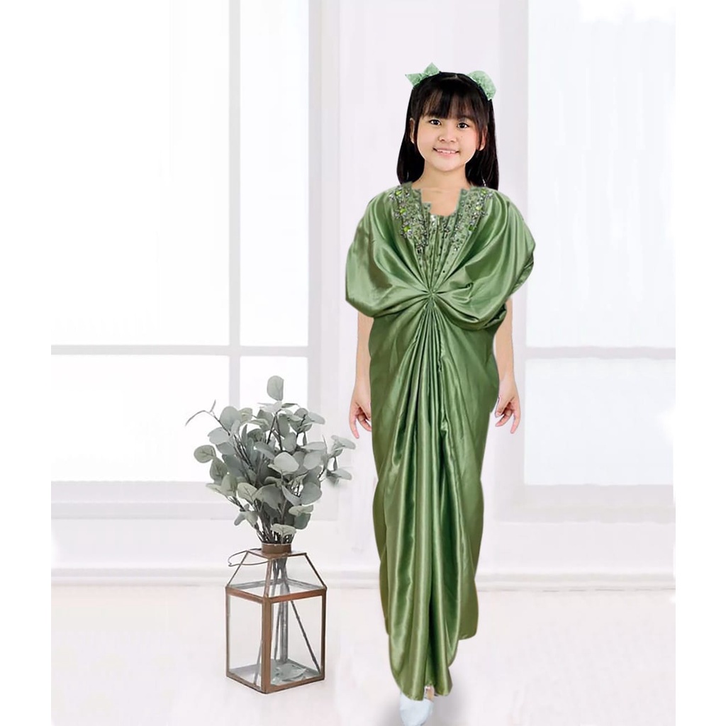 BAJU GAMIS MODEL KAFTAN ANAK PEREMPUAN UMUR 6 7 8 9 10 / KAFTAN PERMATA ANAK/ RENATA kid - ok/ DRES 